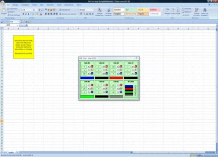 RGB Color Setup Excel